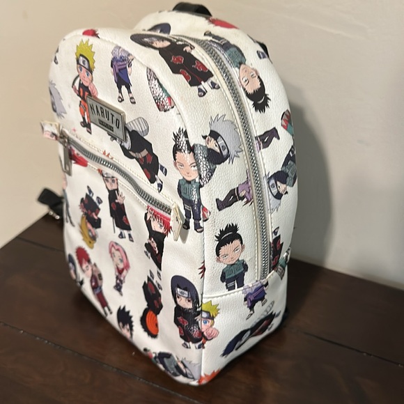 Naruto Shippuden Allover Chibi Character Faux Leather Mini Backpack Tote Bag - Picture 5 of 6